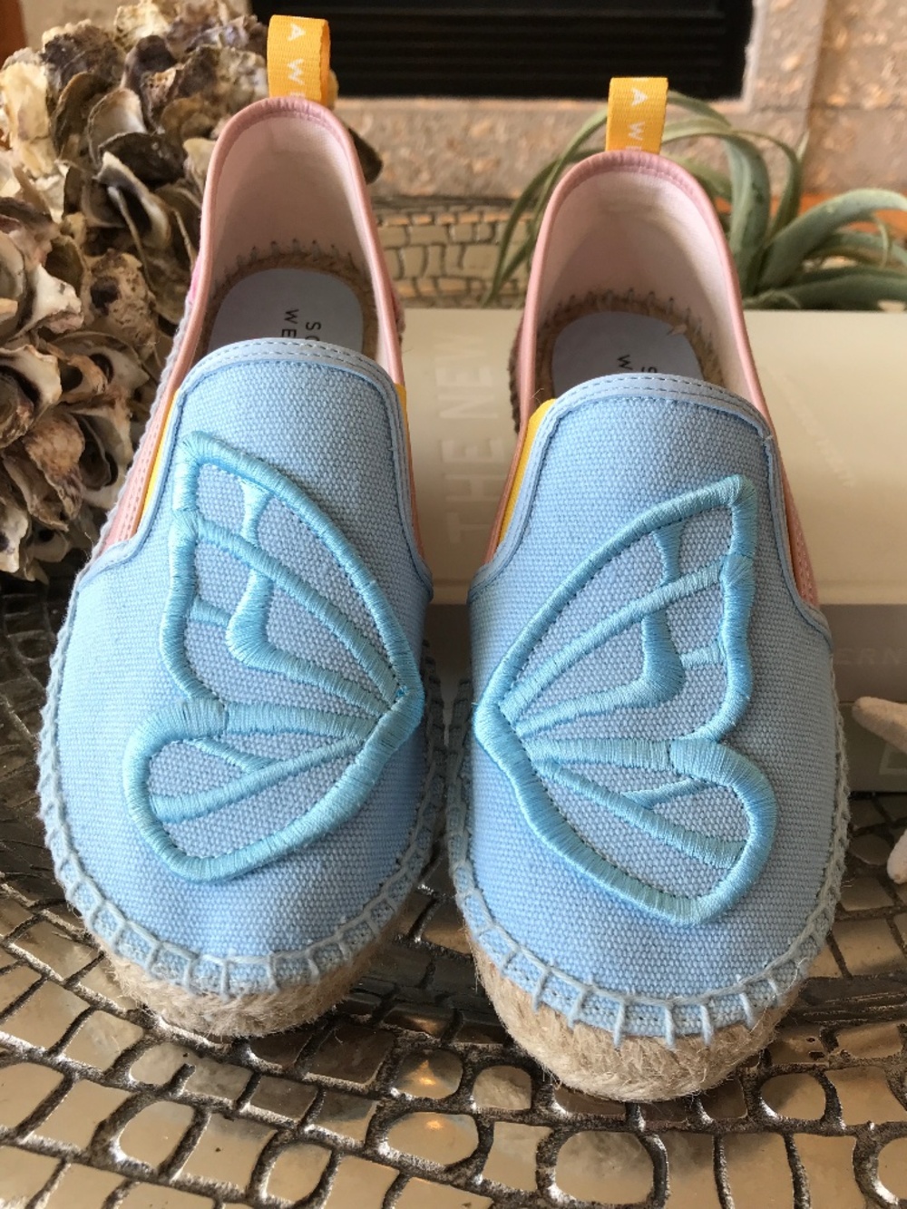 SOPHIA WEBSTER MINI BUTTERFLY MULTI COLOR ESPADRILLE FLAT